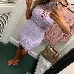 Main Strip Lace Lavender Dress